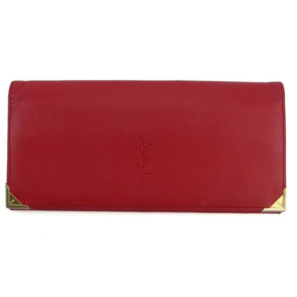 Auth AINT LAURENT wallet YSL logo leather - Picture 1 of 8
